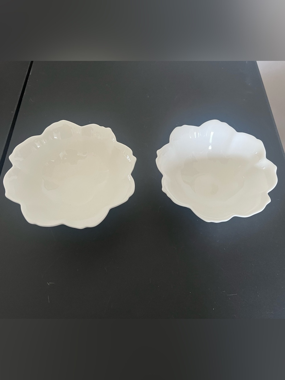 White Floral Pottery Barn Ceramic Serving Bowls - Set of 2